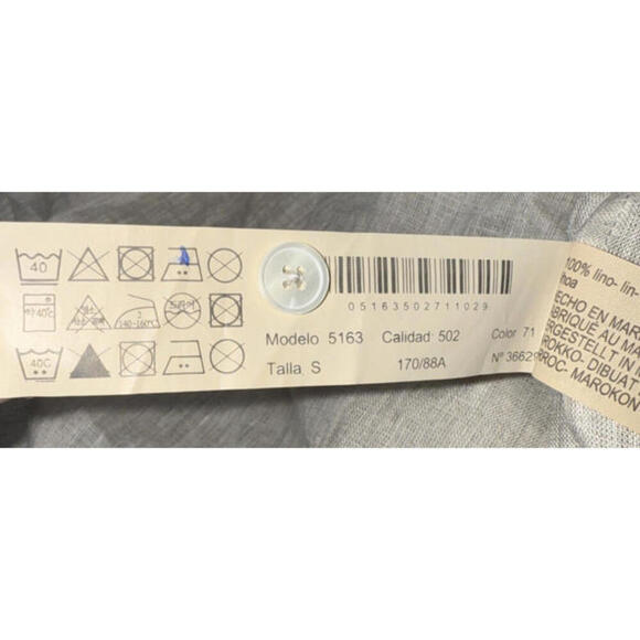 Massimo Dutti Beige Linen Oversized Minimalist Organic Natural Button Up Blouse - Picture 10 of 15